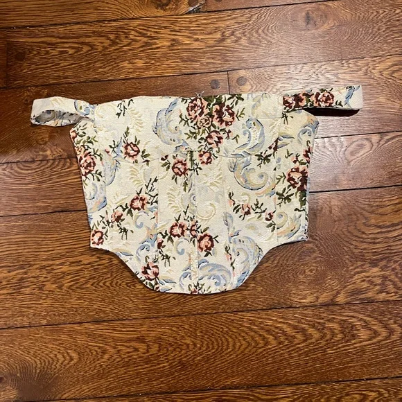 Maniere De Voir Bonnie Floral-Jacquard Bardot Corset Top Wuthering Heights 12 - Picture 8 of 10